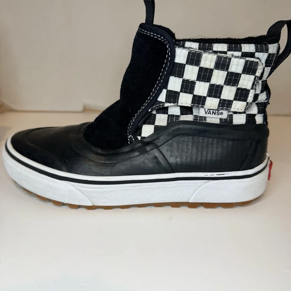 Vans Quarter Slip On Hi Terrain V MTE Black White Check Boots Kids Youth Size 3 - Picture 10 of 16